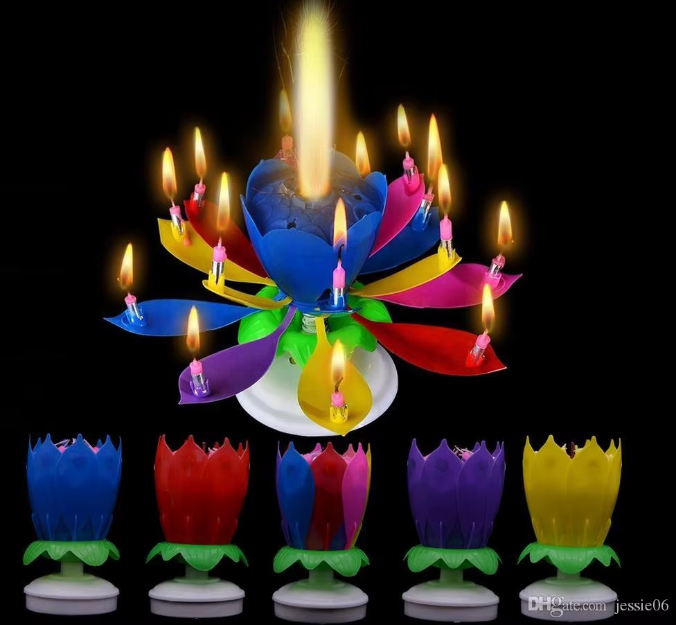 Musical Birthday Flower Candle (random Colors)