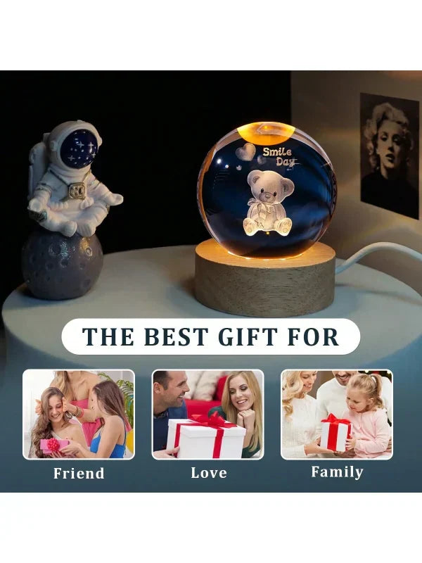 Rgb Glowing Crystal Ball Night Light | Warm & Romantic Atmosphere For Your Home And Room