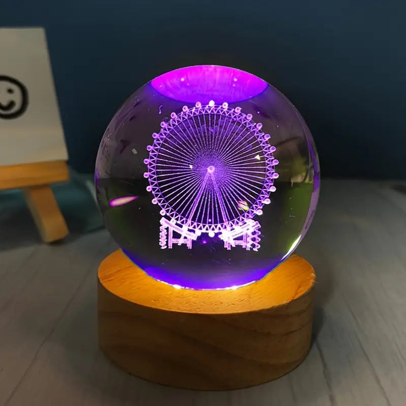 Rgb Glowing Crystal Ball Night Light | Warm & Romantic Atmosphere For Your Home And Room