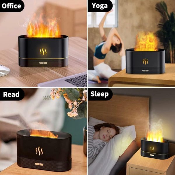 Flame Air Diffuser, Humidifier, Portable-noiseless Aroma Diffuser For Home, Office Or Yoga (body & Flame In Random Color)