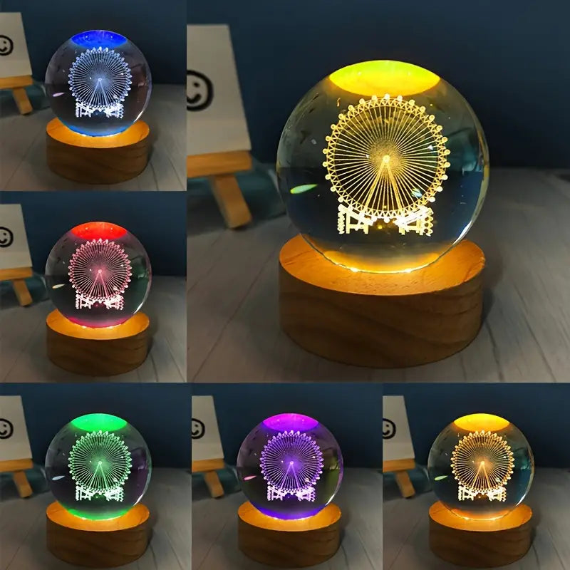 Rgb Glowing Crystal Ball Night Light | Warm & Romantic Atmosphere For Your Home And Room