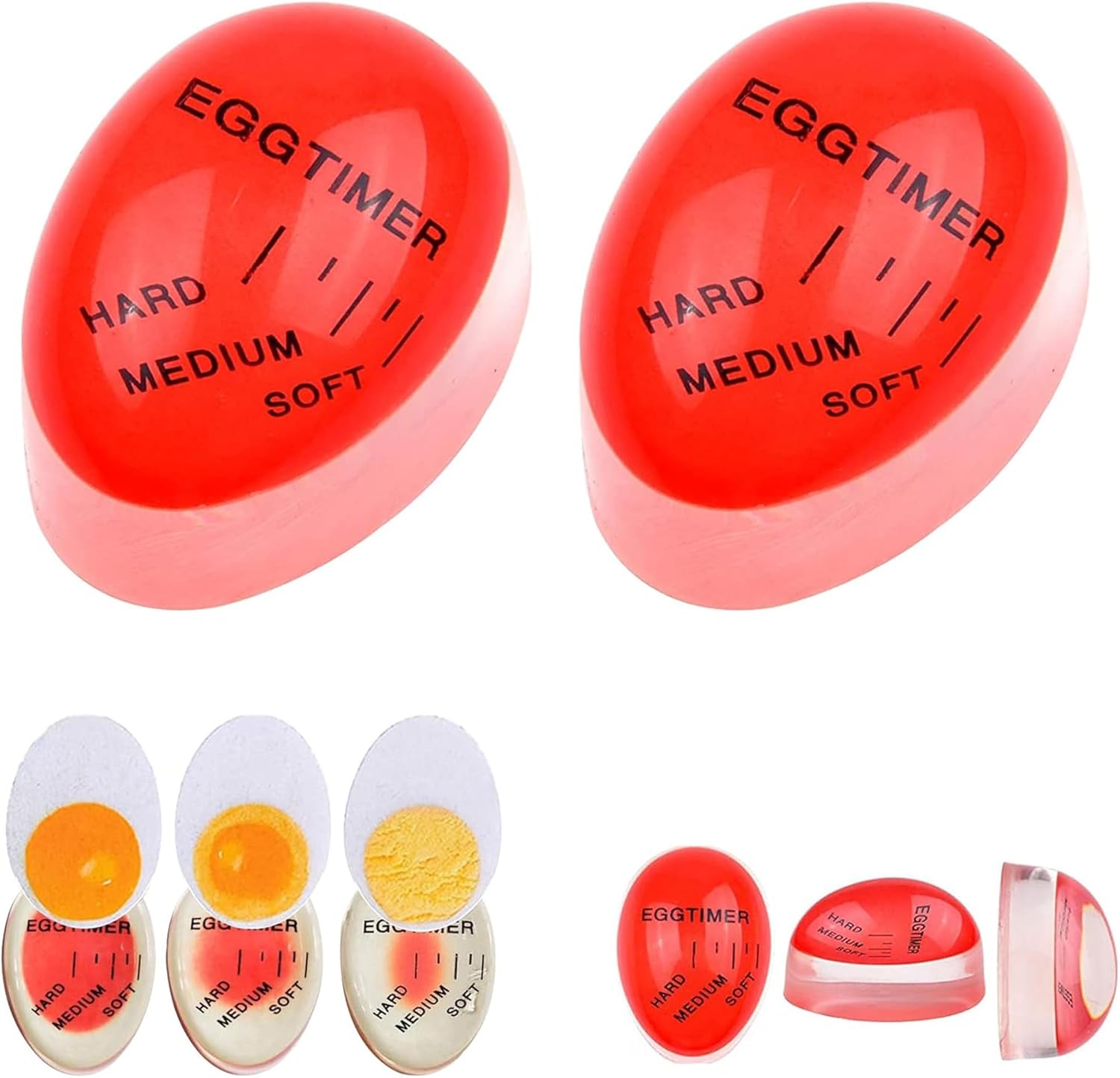 Egg Boil Timer, Colour Changing Egg Timer, Boil Eggs Soft Medium Hard Heat Sensitive Cooking Timer,for Breakfast,