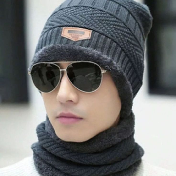 Winter Warm Cycling Cap Men Women Knit Hat Coral Fleece Scarf Neck Protect Cap Outdoor Sports Hat for Running Skiing Climbing