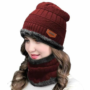 Winter Warm Cycling Cap Men Women Knit Hat Coral Fleece Scarf Neck Protect Cap Outdoor Sports Hat for Running Skiing Climbing