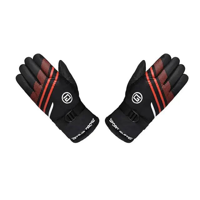 1 Pair Waterproof Winter Warm Ski Cycling Motocycle Gloves Antislip Thickness Thermal Sports Camping Gloves for Men Women