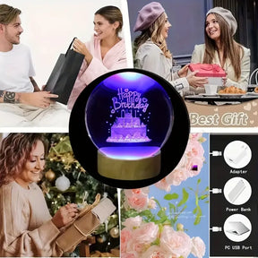 Rgb Glowing Crystal Ball Night Light | Warm & Romantic Atmosphere For Your Home And Room