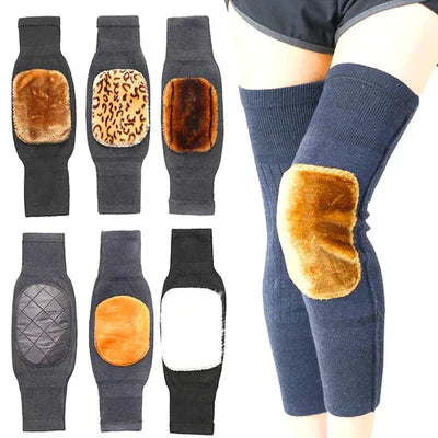 (pair)unisex Women Men’s Cashmere Wool Knee Brace Pads | Winter Warm Thermal Knee Warmers Velvet Knee Protector (random Color)