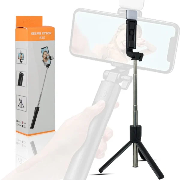 R1s Selfie Stick With Tripod | Bluetooth Foldable Selfie Rod.